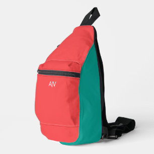 Modern Summer Coral Monogram Sling Bag