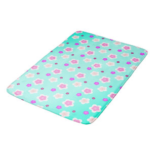 Modern summer gradient daisy flower pattern  bath mat