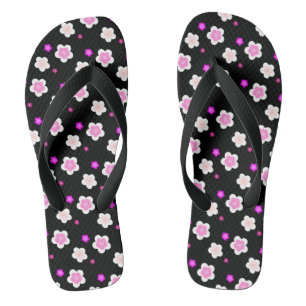 Modern summer gradient daisy flower pattern  flip flops