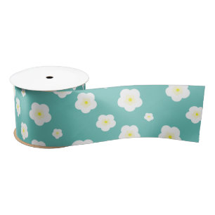 Modern summer gradient daisy flower pattern  satin ribbon