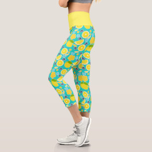 Modern Summer  Lemon  Capri Leggings