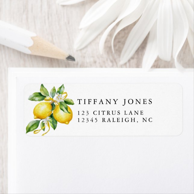 Modern Summer Lemon CitrusReturn Address (Insitu)