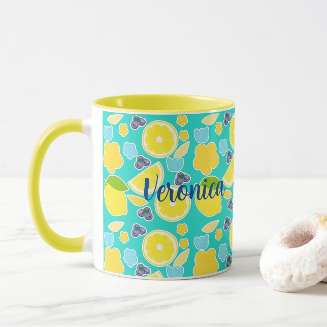 Modern Summer Lemon  Mug (With Donut)