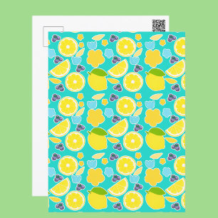 Modern Summer Lemon  Postcard