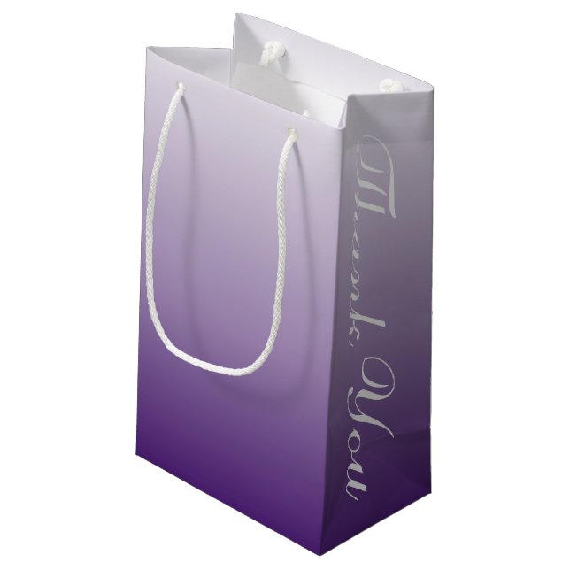 modern summer lilac ombre purple wedding favour small gift bag (Back Angled)
