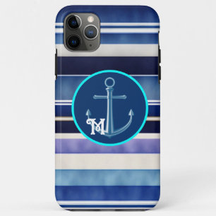 Modern Summer Navy Blue Boat Stripes Collection iPhone 11 Pro Max Case