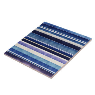 Modern Summer Navy Blue Boat Stripes Collection Tile