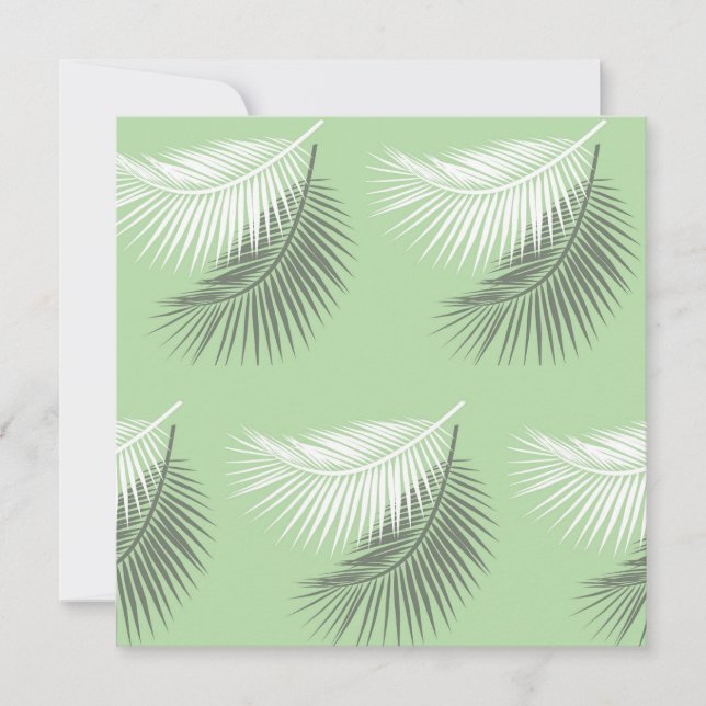 modern summer palm tree leaf background sage green (Front)