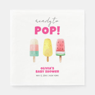 Modern Summer Popcicle Ice Cream Baby Shower  Napkin
