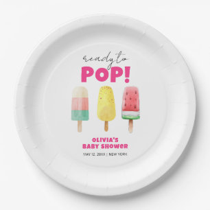 Modern Summer Popcicle Ice Cream Baby Shower  Paper Plate