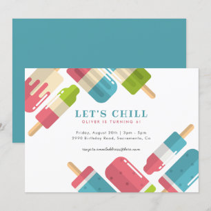 Modern Summer Popsicle Kids' Birthday Party Invitation