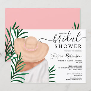 Modern summer tropical illustration bridal shower invitation