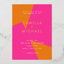 Modern Summer Wedding Announcement Invitation