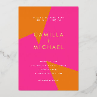 Modern Summer Wedding Announcement Invitation