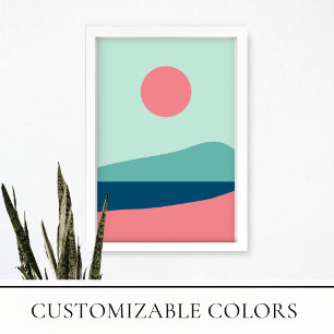 Modern Sun and Sea Landscape Minimalist Poster