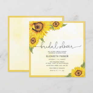 Modern Sunflower Bridal Shower Invitation