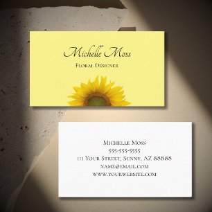 Modern Sunflower Country Floral Yellow Business Card
