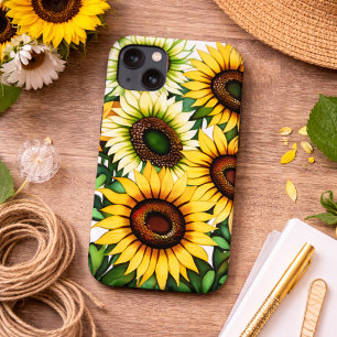Modern Sunflower Illustration iPhone 13 Case