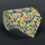 Modern Sunflower on Blue Floral Pattern Tie<br><div class="desc">It's a garden of yellow sunflowers decorating this necktie. Perfect for weddings and other special occasions. Designed by world renowned artist ©Tim Coffey.</div>