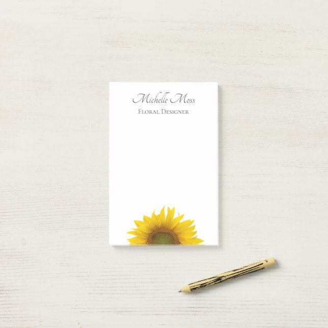 Modern Sunflower Rustic Floral    Post-it Notes (On Desk)
