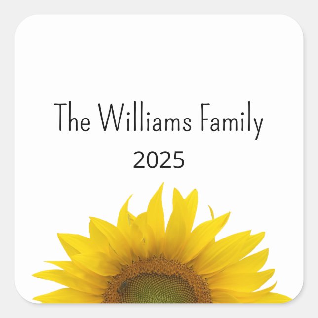 Modern Sunflower Summer Family Reunion Barbecue Square Sticker (Front)