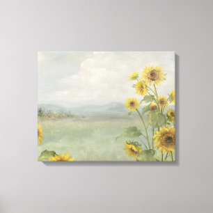Modern sunflower Watercolor & personalise Image Canvas Print