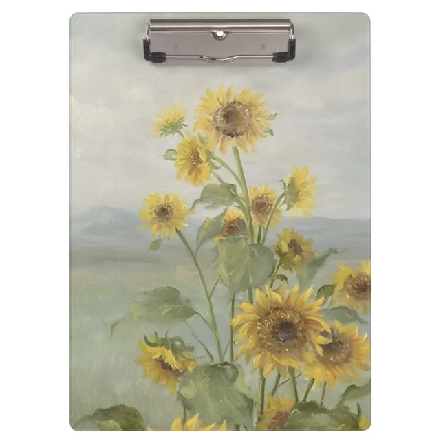 Modern sunflower Watercolor & personalise Image Clipboard (Front)