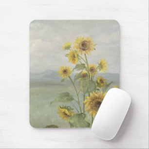 Modern sunflower Watercolor & personalise Image Mouse Mat