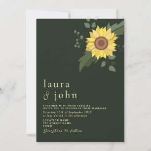 Modern Sunflower Wedding Invitation