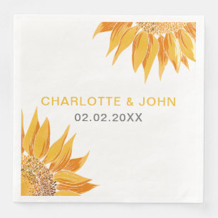 Modern SunFlower Wedding Napkin
