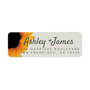 Modern Sunflower Wedding Return Address