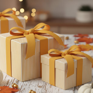 Modern Sunflower Yellow Stripes Pattern Wrapping Paper