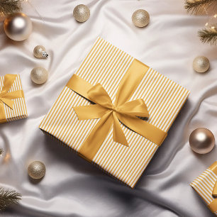 Modern Sunflower Yellow Stripes Pattern Wrapping Paper