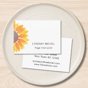Modern Sunflower Yoga Instructor Business Card