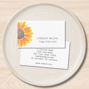 Modern Sunflower Yoga Instructor Business Card