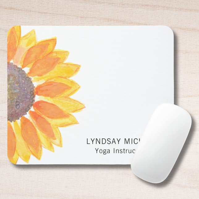 Modern Sunflower Yoga Instructor Mouse Mat (Creator Uploaded)