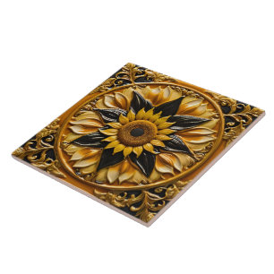 Modern Sunflowers Beautiful Collection Tile