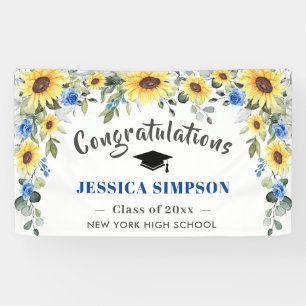Modern Sunflowers Eucalyptus Graduation 2024  Banner