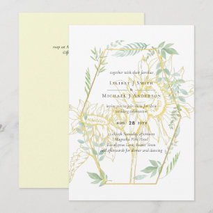 Modern Sunflowers Greenery Sage Gold Wedding