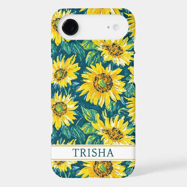 Modern Sunflowers Monogrammed (Back)