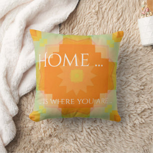 Modern Sunny Floral Geometric Pattern Pillow