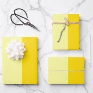 Modern Sunny Yellow Stripe Color block Wrapping Paper Sheet