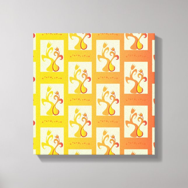 Modern Sunny yellow Tulip Couple illustration Canvas Print (Front)