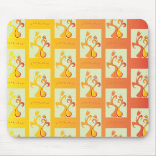 Modern Sunny yellow Tulip Couple illustration Mouse Mat