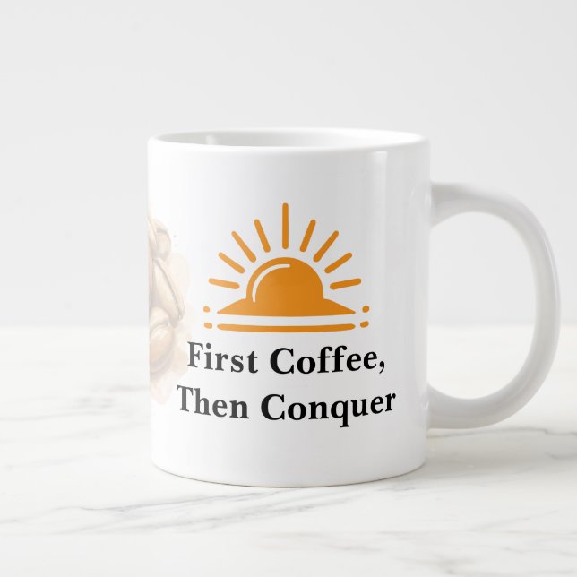 Modern Sunrise Design Large Coffee Mug (Right)