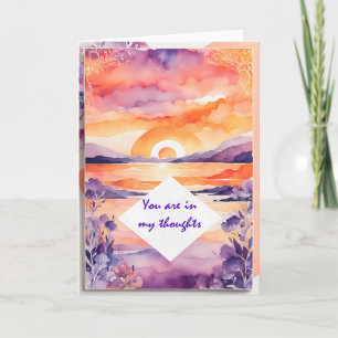 Modern Sunset Lake In My Thoughts Card