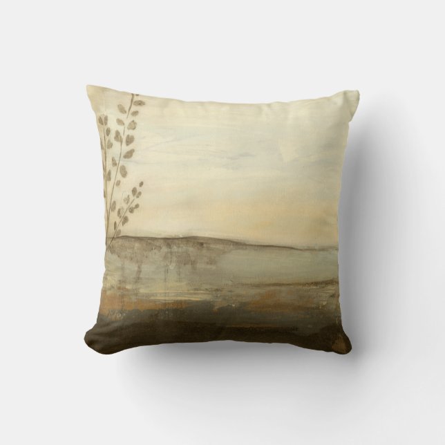 Modern Sunset Landscape Oil Painting Cushion (Front)