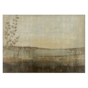 Modern Sunset Landscape Oil Painting Cutting Board