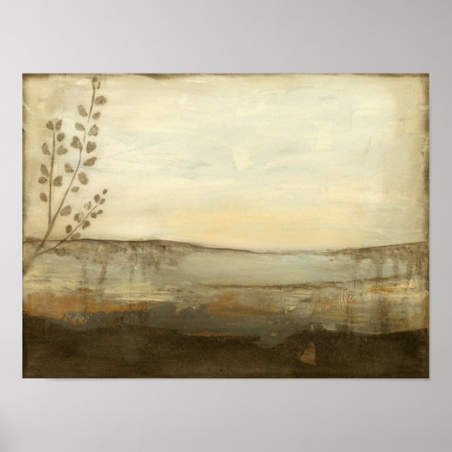 Modern Sunset Landscape Oil Painting Poster (Front)