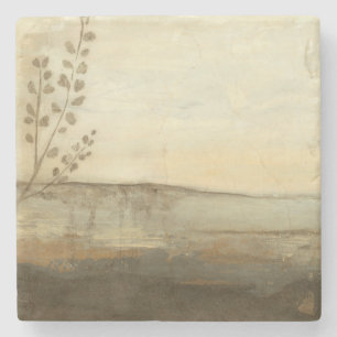 Modern Sunset Landscape Oil Painting Stone Coaster